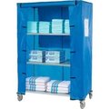 Global Equipment Nexel    Galvanized Steel Linen Cart with Nylon Cover, 4 Shelves, 48"L x 24"W x 69"H 436932